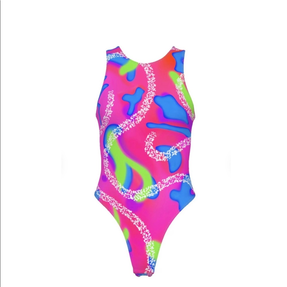 Malibu Print Pink Bodysuit, Swim Trunks, and Vest